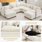 113'' V Shaped Cloud Sectional Sofa, Oversized Deep Seat Couches - Image 3