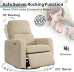 Swivel Rocker Recliner, Oversized Power Recliner Nursery Glider - Image 3