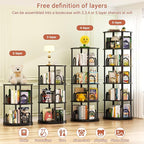 Aheaplus 5 Tier Rotating Bookshelf Tower, 360 Display Spinning Bookcase - Image 5