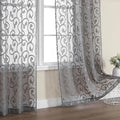 Furman Extra Long Sheer Charcoal Gray Curtains 96 inches Long by OWENIE