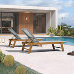 PURPLE LEAF Extra Large Patio Chaise Lounge 2 Pieces French Outdoor Wicker - Image 3