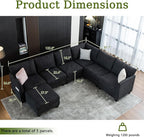 122.8" Large Sectional Couches for Living Room, 6 Seater L Shaped Modular - Image 2