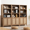 SICOTAS Bookcase 71" Tall Bookshelf 5 Tier Rattan Boho Bookcase by SICOTAS