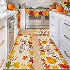 HEBE Fall Kitchen Rugs Set of 3, Washable Maple Leaf Kitchen Mats - Image 9