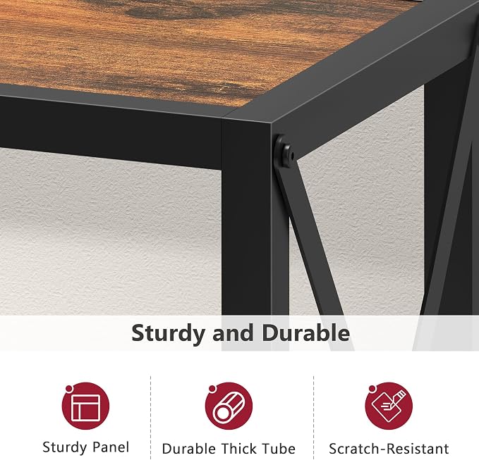 Tajsoon Console Table 41.8”, 2-Tier Industrial entryway Table, Narrow Sofa Table - Image 6