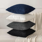 MIULEE Corduroy Decorative Throw Pillow Covers 20x20 Navy Blue Pack of 2 | Soft - Image 4