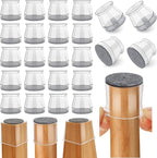 24 Pcs Chair Leg Floor Protectors Round, Silicone Felt Furniture Leg Pads Caps by Ansible
