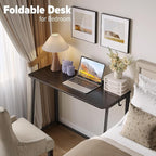 WOHOMO Folding Desk, 39.4" Narrow Writing Foldable Desk, Space-Saving Laptop - Image 6