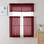 Chyhomenyc Burgundy Sheer Valance - Image 4