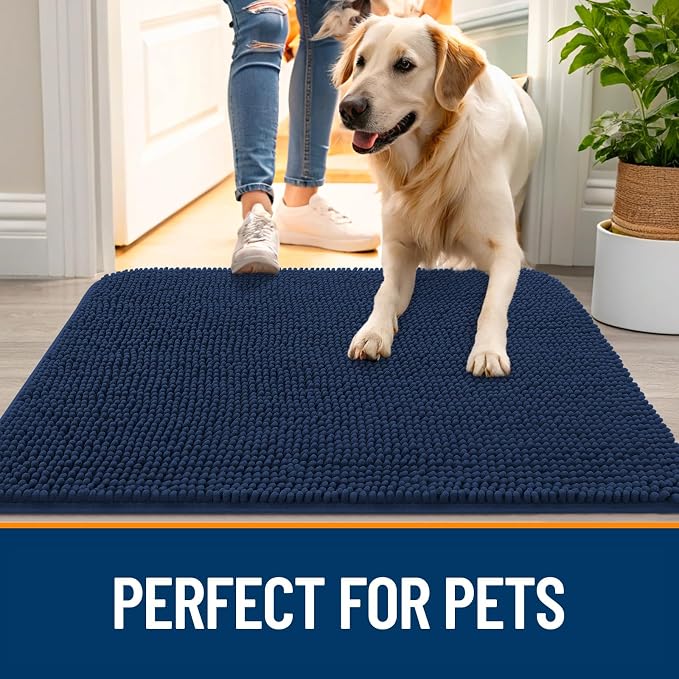 OLANLY Dog Door Mat for Muddy Paws 34x21, Super Absorbent Chenille Mud Mat | - Image 6