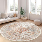 Round Rug 6ft, Circle Rug for Dining Room Table, Dining Room, Nursery Room by Zesthome