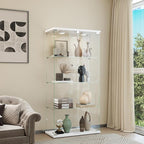 Display Cabinet with Light, Glass Door and Lock, 4-Shelf Fast Installation in - Image 8