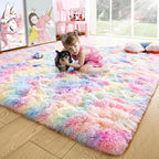 5x7 Rainbow Fluffy Soft Area Rug Non-Slip by ModernHomeDecor