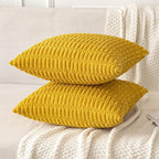 MIULEE Decorative Throw Pillow Covers 20x20 Mustard Yellow Pack of 2 | Soft - Image 5