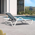 PURPLE LEAF Patio Chaise Lounge Chair Set Outside Aluminum Plastic Stackable - Image 3