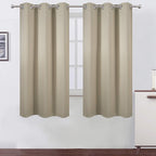 Beige Thermal Blackout Curtains/42 x 63 Inch/Set of 2 Panels Room Darkening by Lemomo