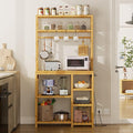 Bakers Rack with Power Outlets, 8-Tier Microwave Stand, Kitchen Utility Storage by FORABAMB