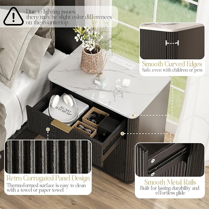 Fluted Nightstand Set of 2 - Image 5