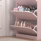BORNOON Shoe Cabinet with 3 Flip Drawers, Hidden Wood Shoe Cabinet, - Image 6