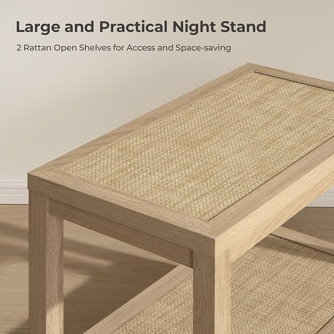 SICOTAS Rattan Nightstands Set of 2 - Image 4