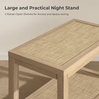 SICOTAS Rattan Nightstand Bedside Table - Image 3