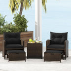 Tangkula 5 Pieces Patio Conversation Set, PE Wicker Rattan Outdoor Furniture Set - Image 4