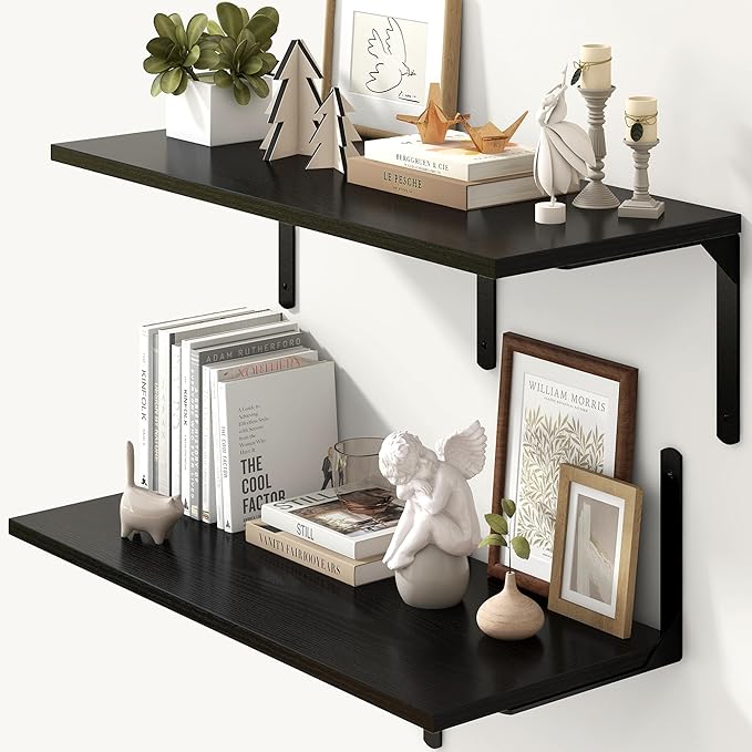 Fun Memories Floating Shelves for Wall, 12 Inch Deep Floating Shelves Set of 2 by FunMemories