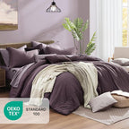 Monbix Super King Comforter Set, Italian Plum Cationic Dyeing Bedding Set - Image 5