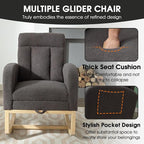 NIOIIKIT Modern Nursery Rocking Chair, Teddy Upholstered Rocking Chair - Image 7