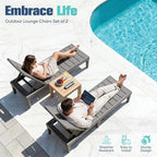 Devoko Outdoor Chaise Lounge Chair Set of 2 - Image 7