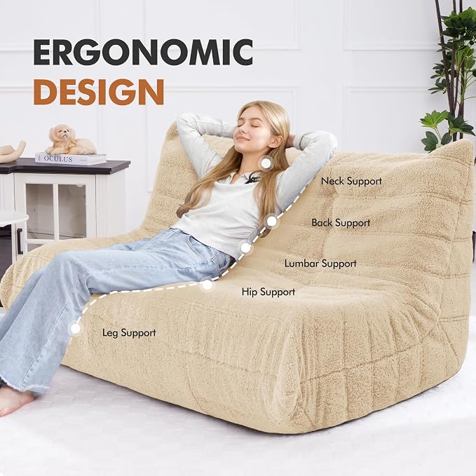 Bean Bag Loveseat Chair Big Sofa Beanbag Chair - Image 4