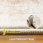 6x9 Area Rugs for Living Room Bedroom Dining Room Washable Beige White | Soft - Image 6