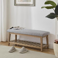 Zihanhome Entryway Bench, Chenille Upholstered Shoe Benches by Zihanhome