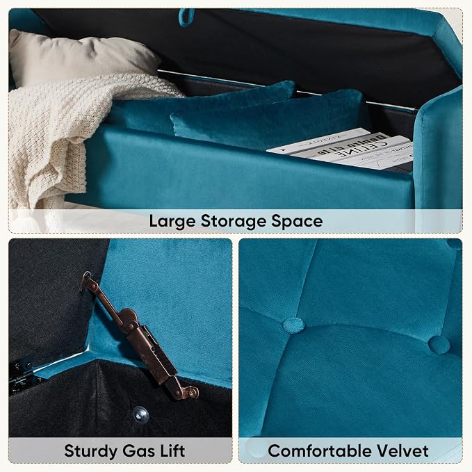 48" End of Bed Bench, Modern Storage Benches - Image 4