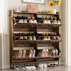 BORNOON Shoe Cabinet with 6 Flip Drawers Narrow Shoe Storage Cabinet Organizer - Image 3