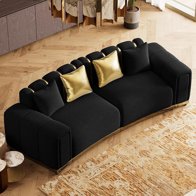 Oversized Velvet Chesterfield Couch - Image 8