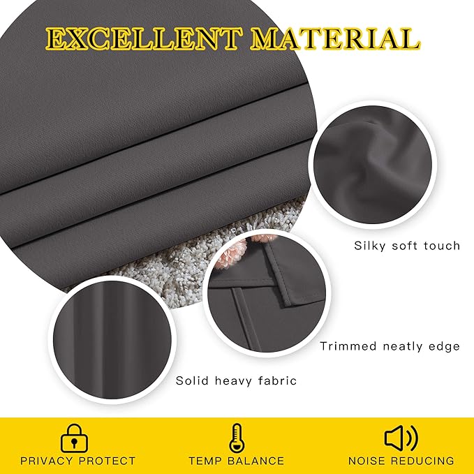NICETOWN Grey Blackout Curtains & Drapes - Image 5