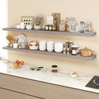 Acovy 72 Inch Floating Shelves, 9.3" Deep Floating Shelf Wall Mounted, Rustic - Image 2