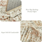 Soalmost 9x12 Area Rugs for Living Room Washable Rug Non-Slip Brown/Pink | - Image 6