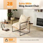 VINGLI 28" Wide Plush Upholstery Sling Modern Accent Chairs Set of 2, Cute - Image 2