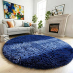 Amdrebio Navy Blue Round Circle Area Rug 5Ft - Image 5
