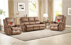 EBELLO Faux Leather Power Living Room Furniture Set, Included 2 Reclining 1 by EBELLO