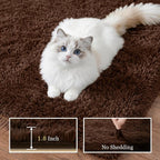 8x10 Area Rug Living Room Bedroom: Fluffy Plush Shag Carpet Brown | - Image 5