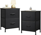 WLIVE Black Nightstand Set of 2, Night Stand - Image 8