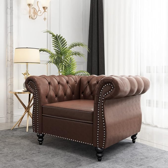 QHITTY 2 Piece Living Room Set, Sectional Chesterfield Sofa Chair Contemporary - Image 7