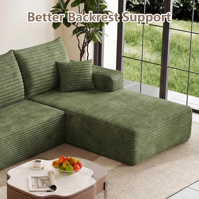 95" Cloud Sectional Couch with L-Shape Chaise, Modular Comfy Sofa Chaise Longue - Image 8