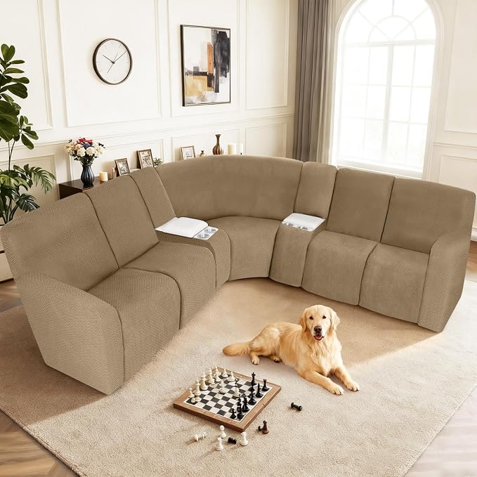 ALIECOM 100% Waterproof Recliner Sectional Couch Covers L Shape Stretch Corner - Image 2