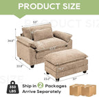 Oprisen 53" Modular Sectional Sofa, Comfy Cloud Couch Sectional Sofa - Image 2