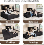 96" L Shaped Modular Sectional Sofa, Boneless Cloud Couch - Image 4