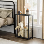 Homleke Narrow Side Table with Magazine Holder, Skinny End Table Perfect - Image 8